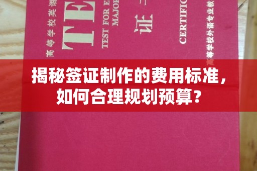 遂平揭秘签证制作的费用标准，如何合理规划预算？