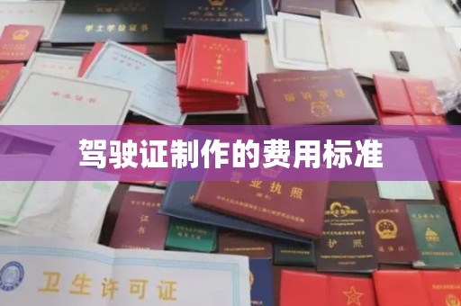 遂平驾驶证制作的费用标准