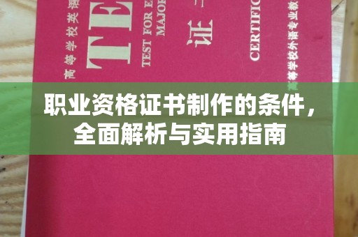 遂平职业资格证书制作的条件，全面解析与实用指南