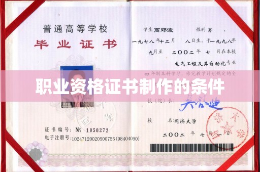 遂平职业资格证书制作的条件