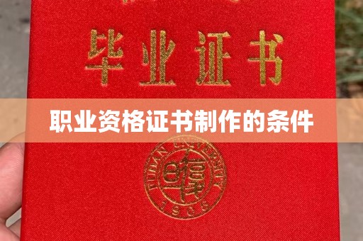 遂平职业资格证书制作的条件